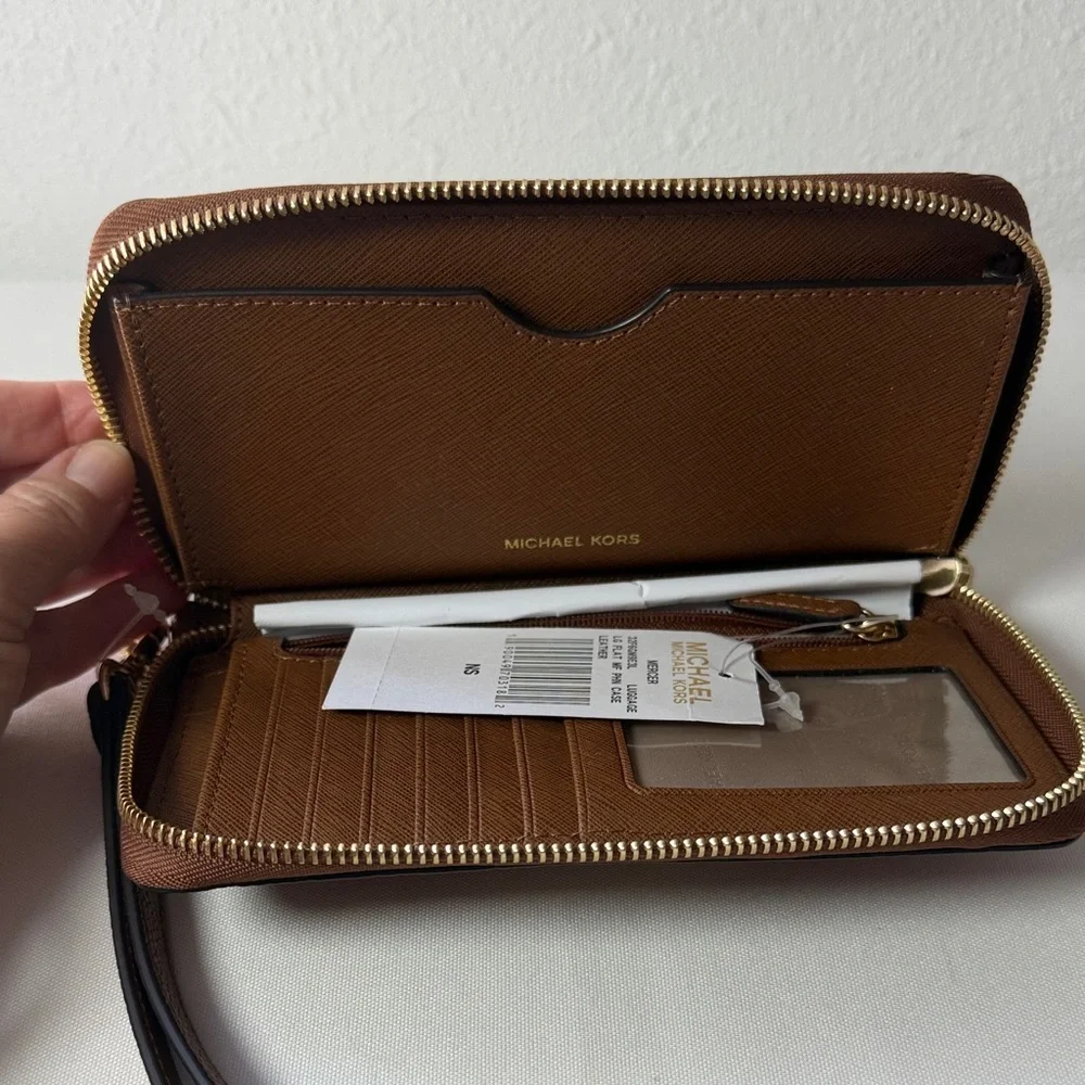Michael Kors Tan Leather Wristlet - Picture 2 of 4